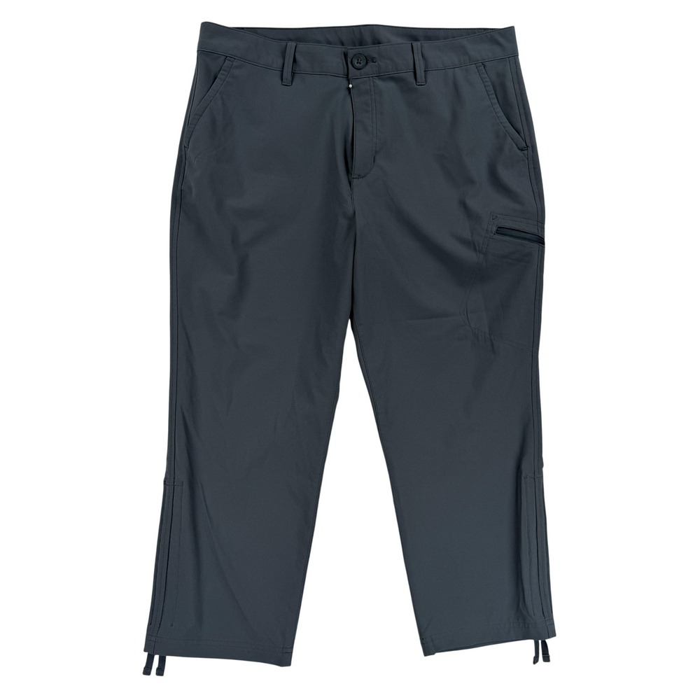 Eddie‎ Bauer Pants Womens 12 Gray Stretch Ripstop Crop Hiking Zip Pocket Travel